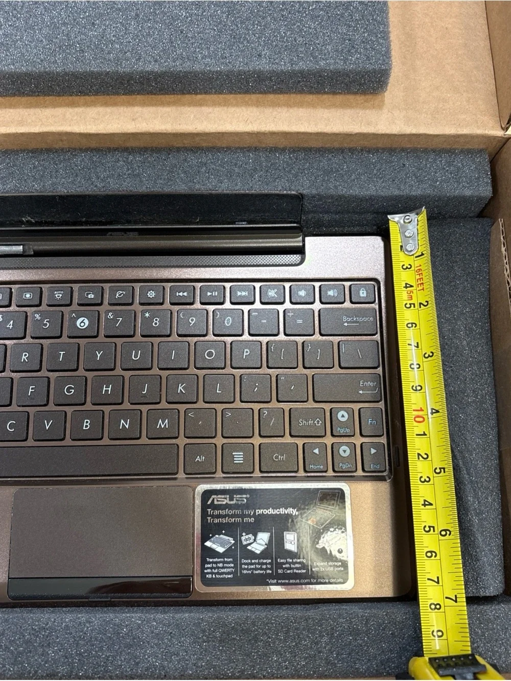 ASUS Eee Pad TF101 Mobile Docking Transformer Keyboard Brown Metallic